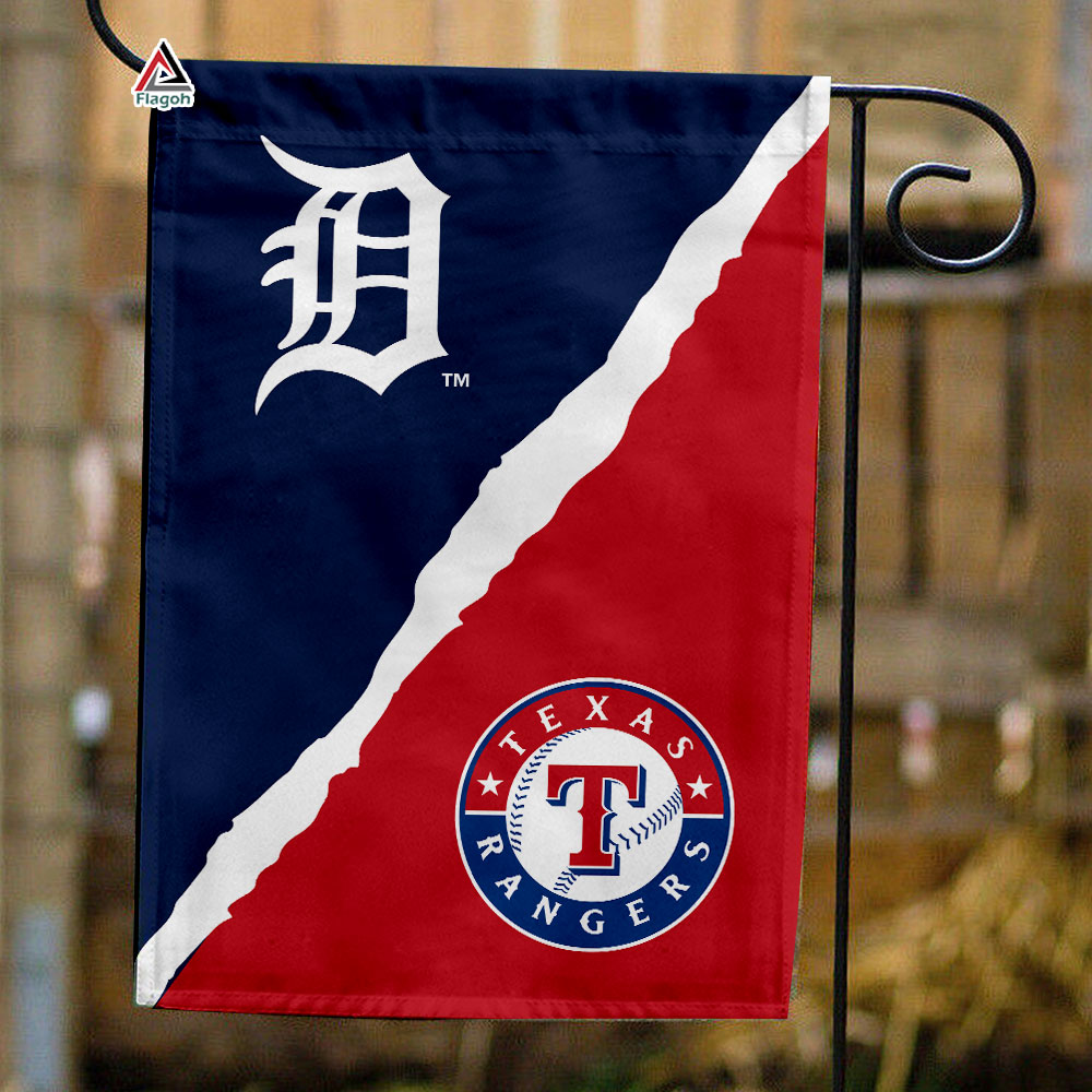 Tigers vs Rangers House Divided Flag, MLB House Divided Flag