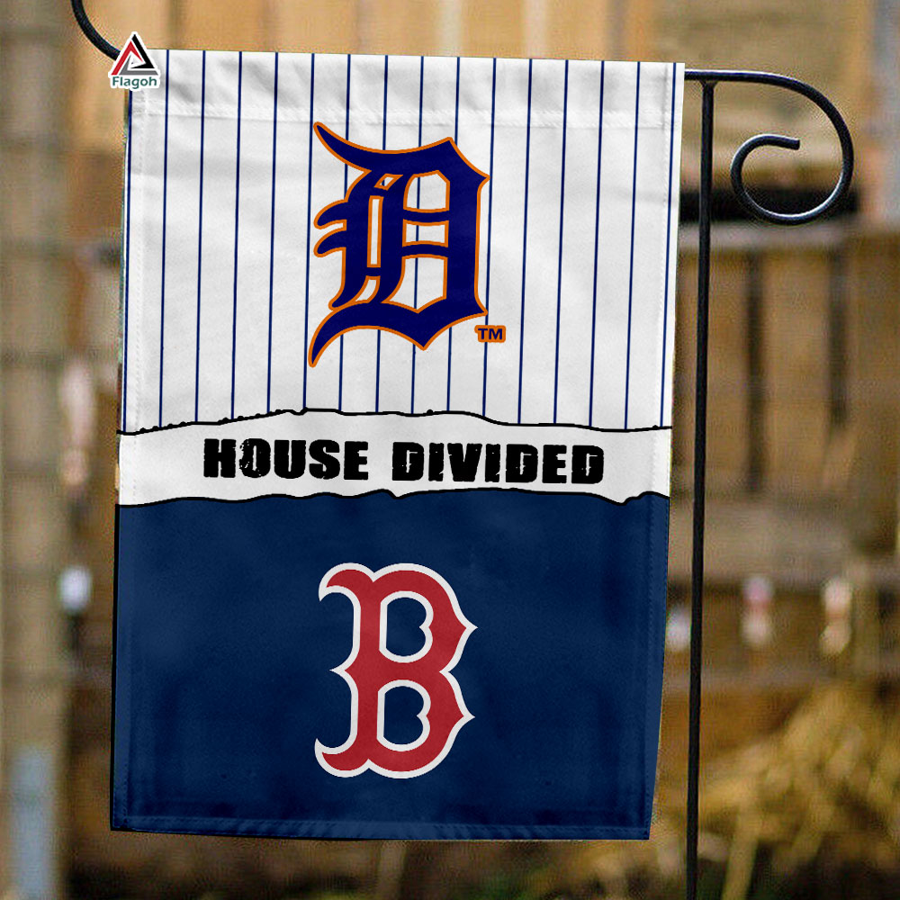 Tigers vs Red Sox House Divided Flag, MLB House Divided Flag