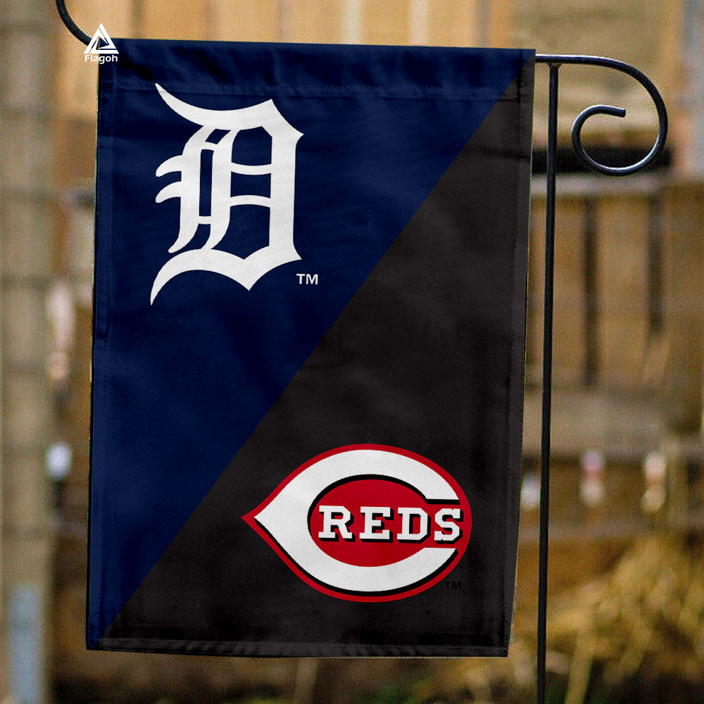 Tigers vs Reds House Divided Flag, MLB House Divided Flag