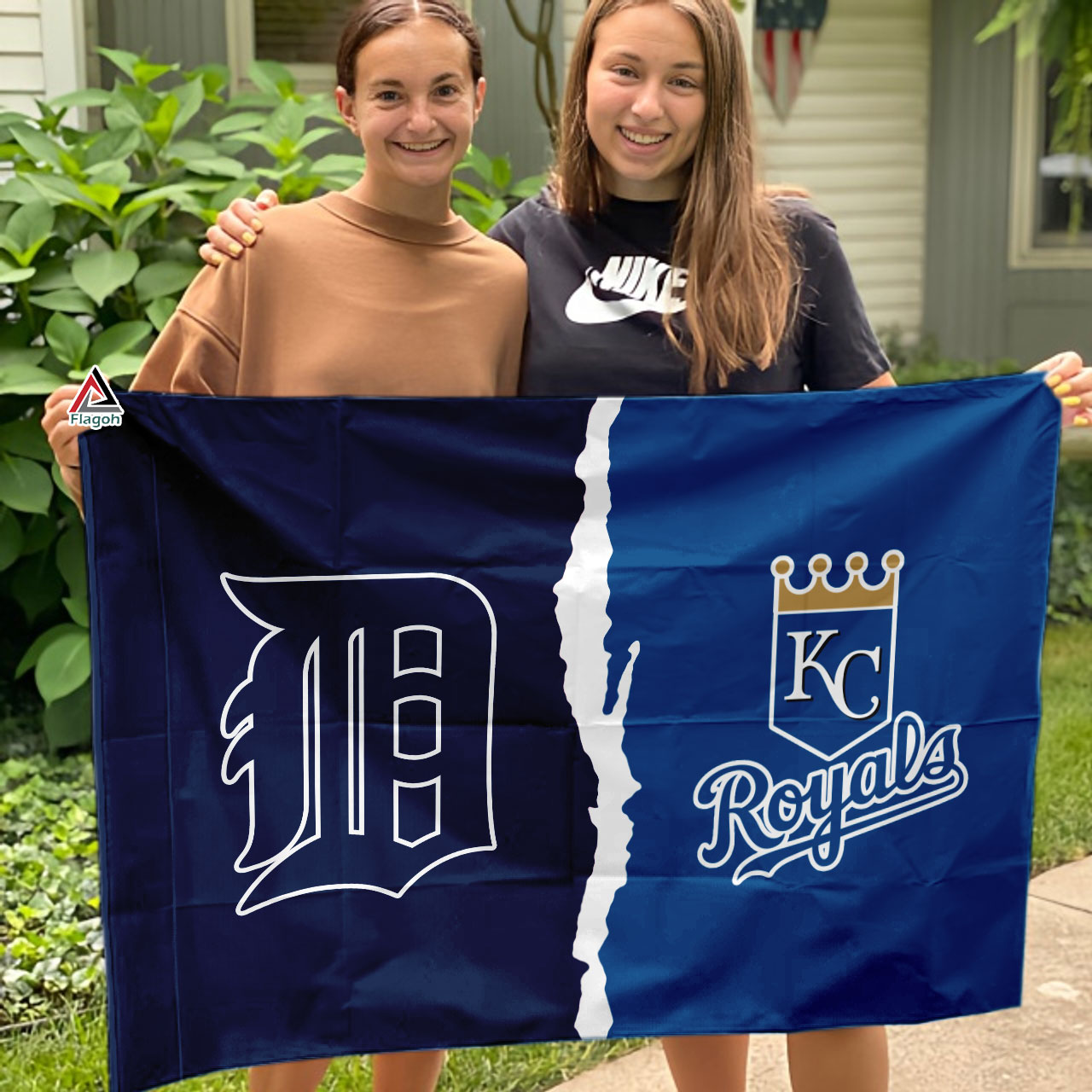 Tigers vs Royals House Divided Flag, MLB House Divided Flag - Image 3
