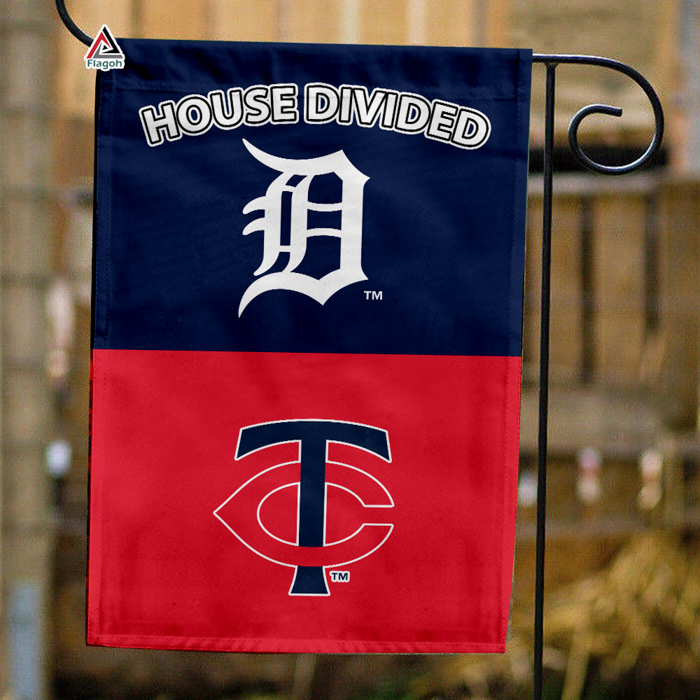 Tigers vs Twins House Divided Flag, MLB House Divided Flag