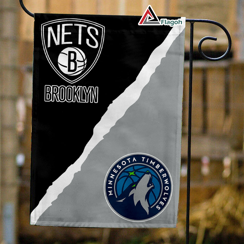 Timberwolves vs Nets House Divided Flag, NBA House Divided Flag