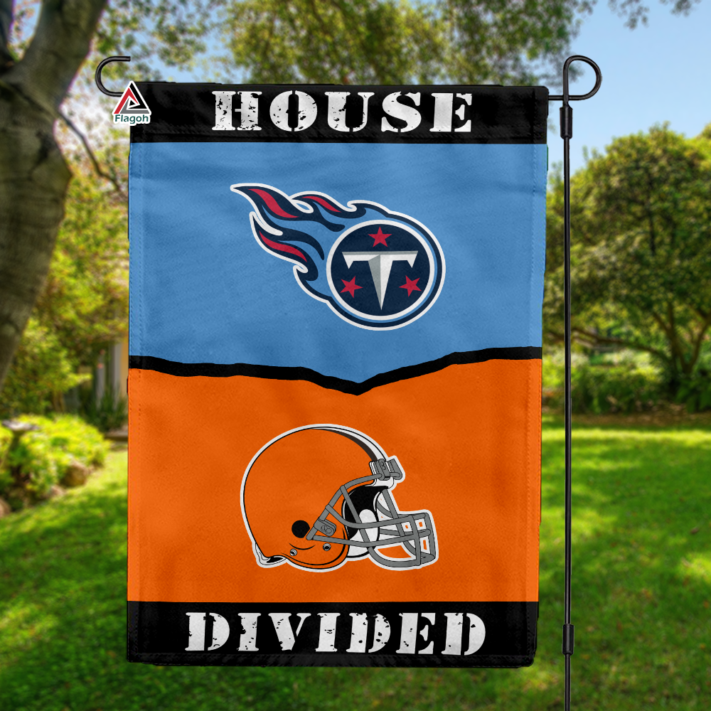 Titans vs Browns House Divided Flag, NFL House Divided Flag
