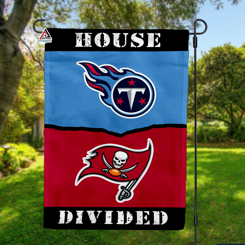 Titans vs Buccaneers House Divided Flag, NFL House Divided Flag