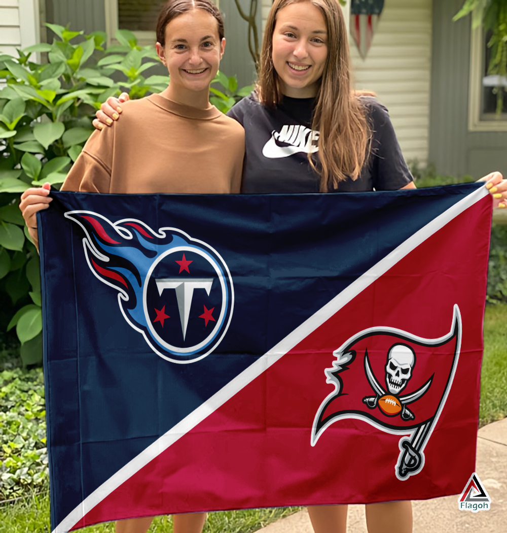 Titans vs Buccaneers House Divided Flag, NFL House Divided Flag - Image 3
