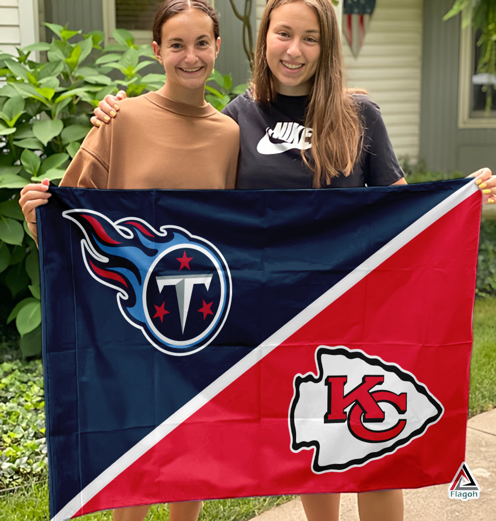Titans vs Chiefs House Divided Flag, NFL House Divided Flag - Image 3