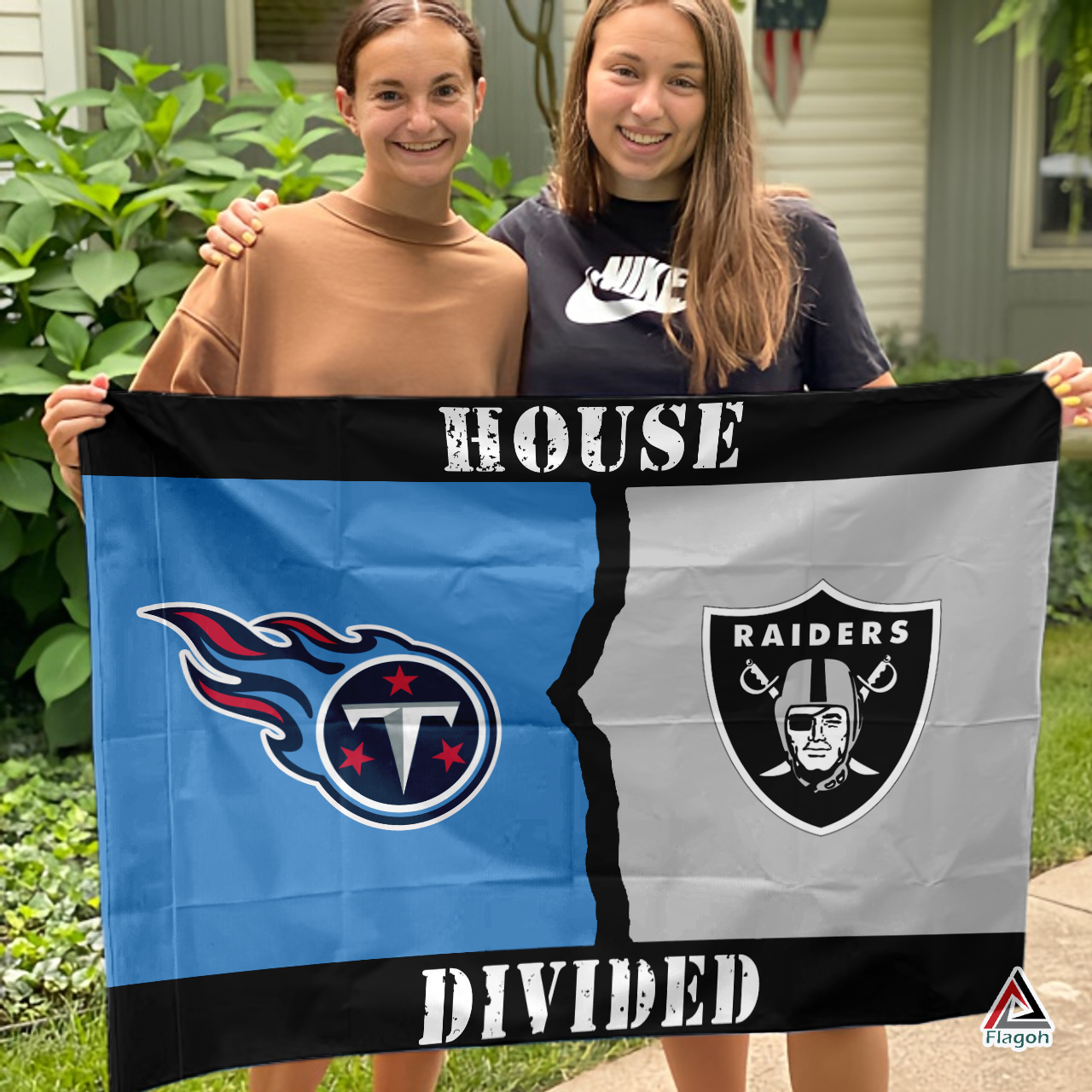 Titans vs Raiders House Divided Flag, NFL House Divided Flag - Image 3