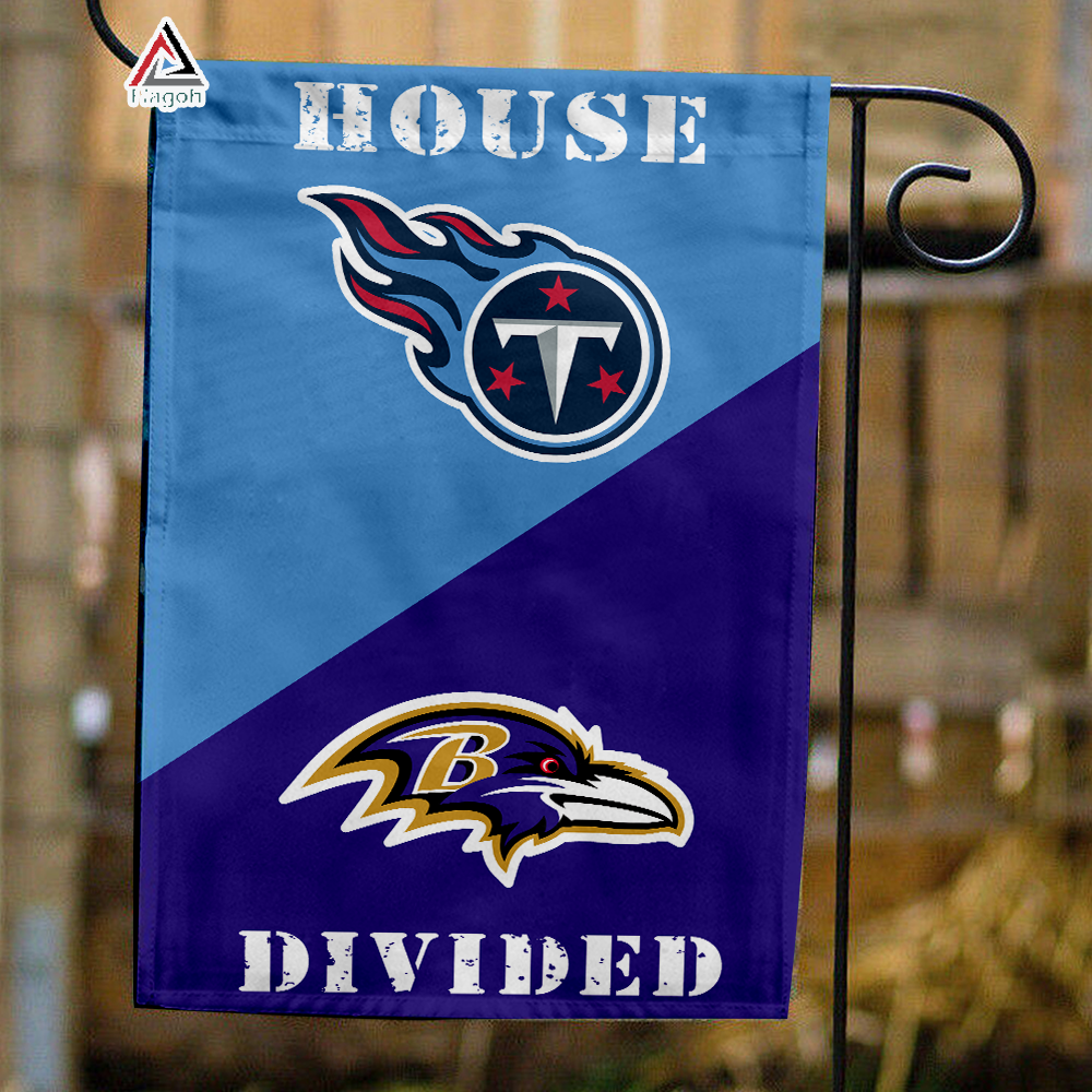 Titans vs Ravens House Divided Flag, NFL House Divided Flag
