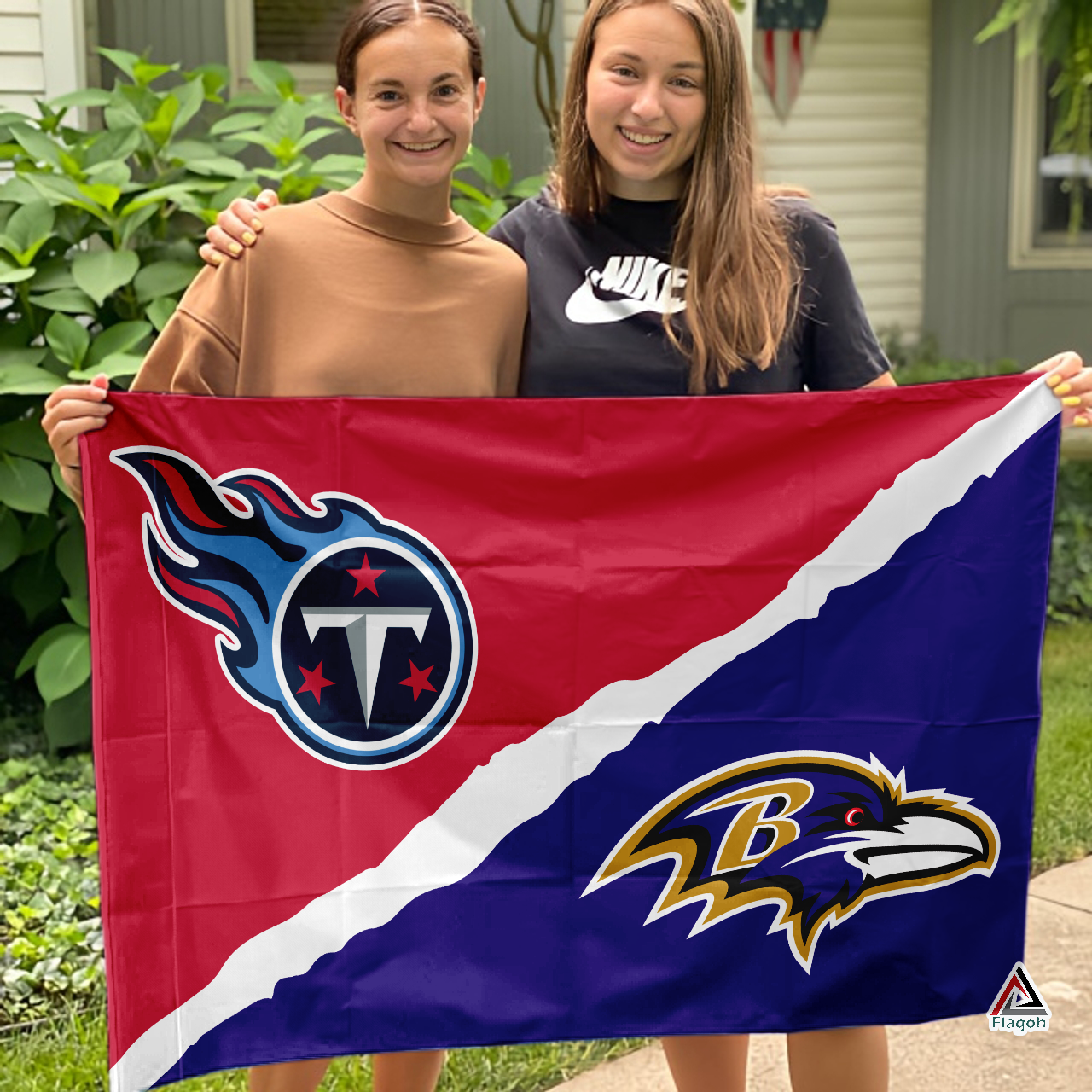 Titans vs Ravens House Divided Flag, NFL House Divided Flag - Image 3