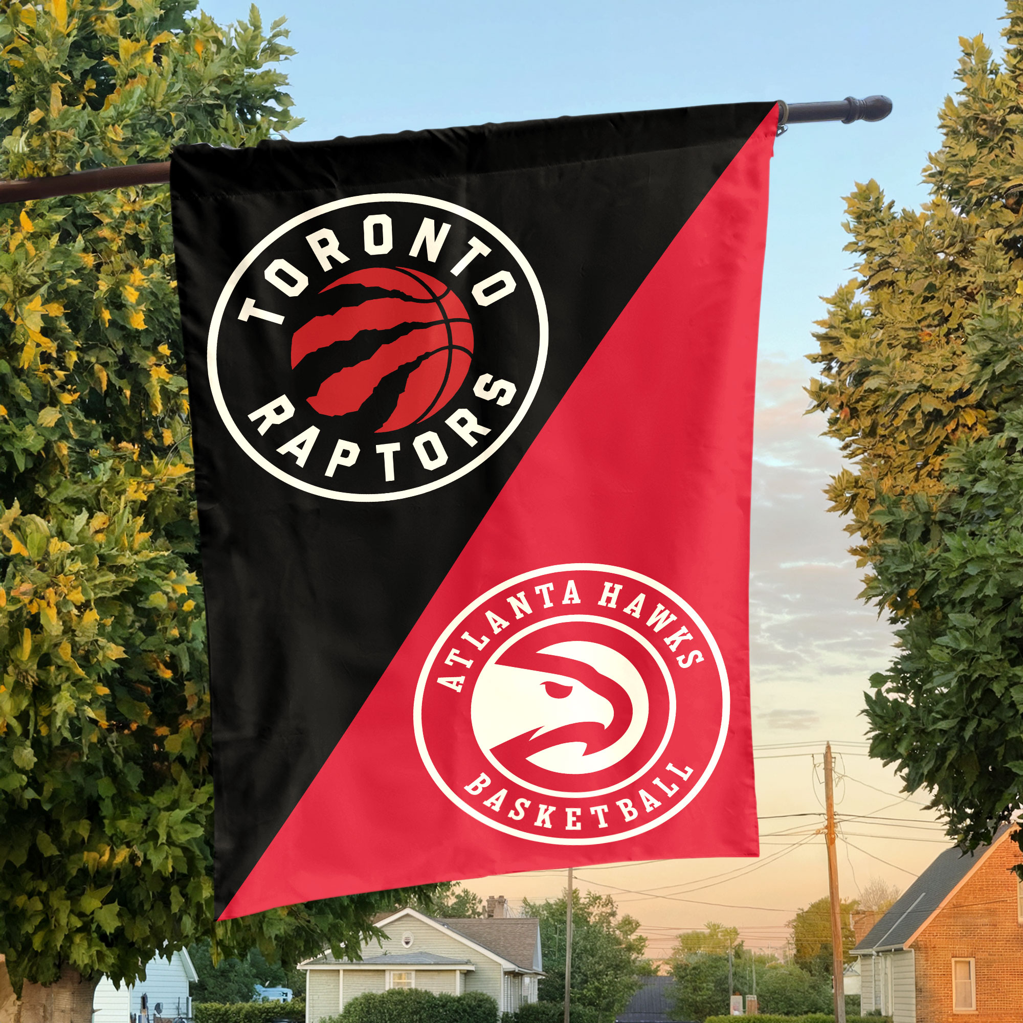 Toronto vs Atlanta House Divided Flag, NBA House Divided Flag