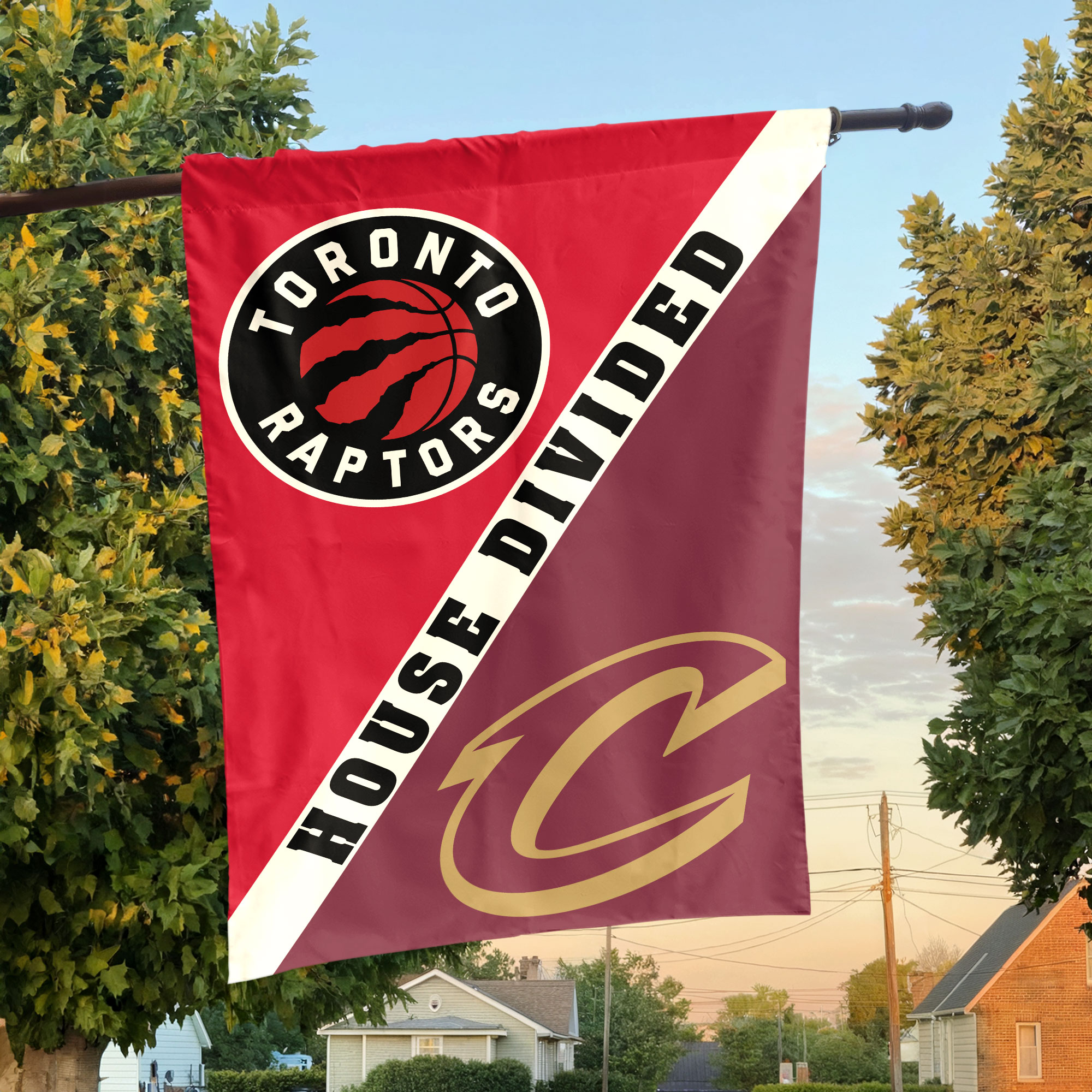 Toronto vs Cleveland House Divided Flag, NBA House Divided Flag