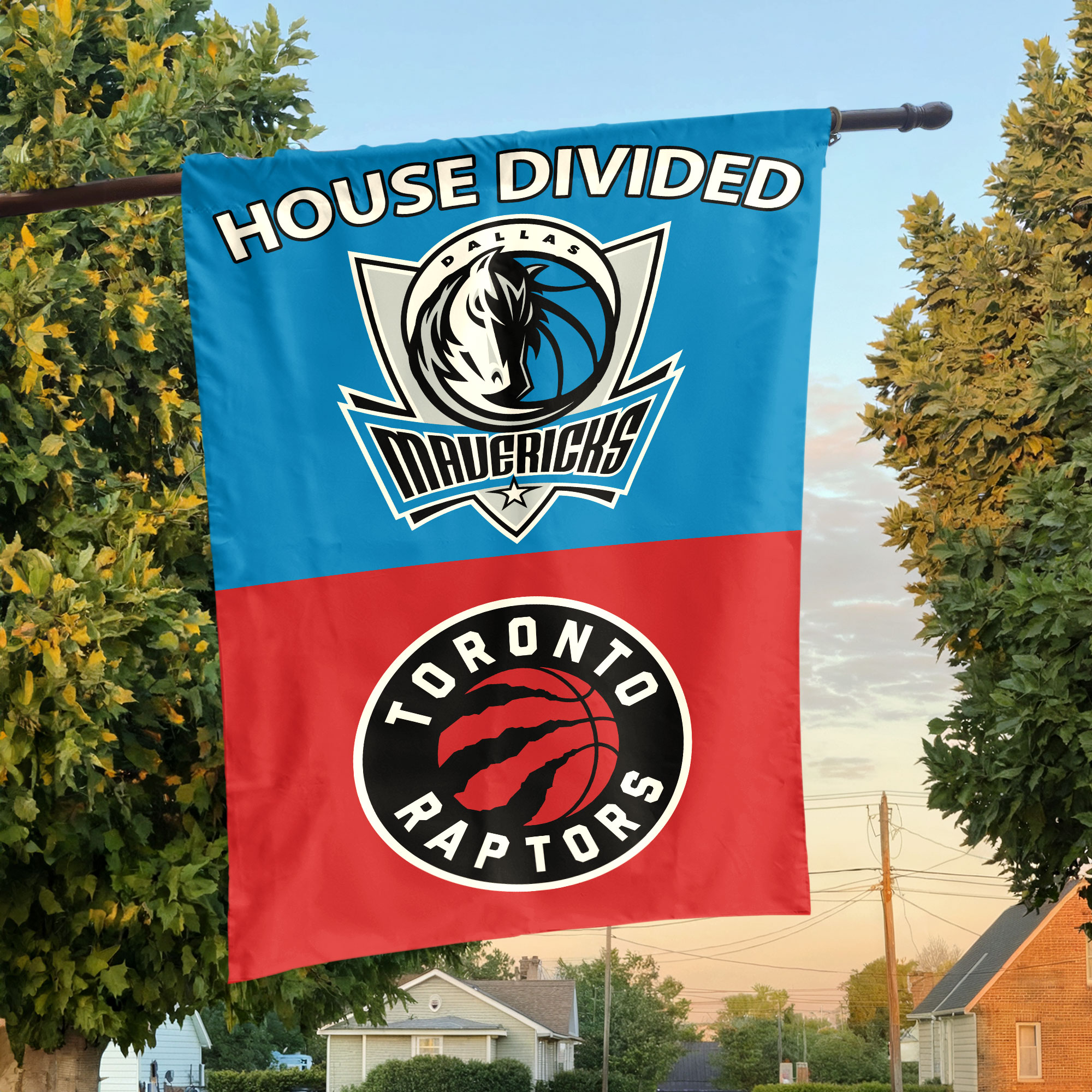 Toronto vs Dallas House Divided Flag, NBA House Divided Flag