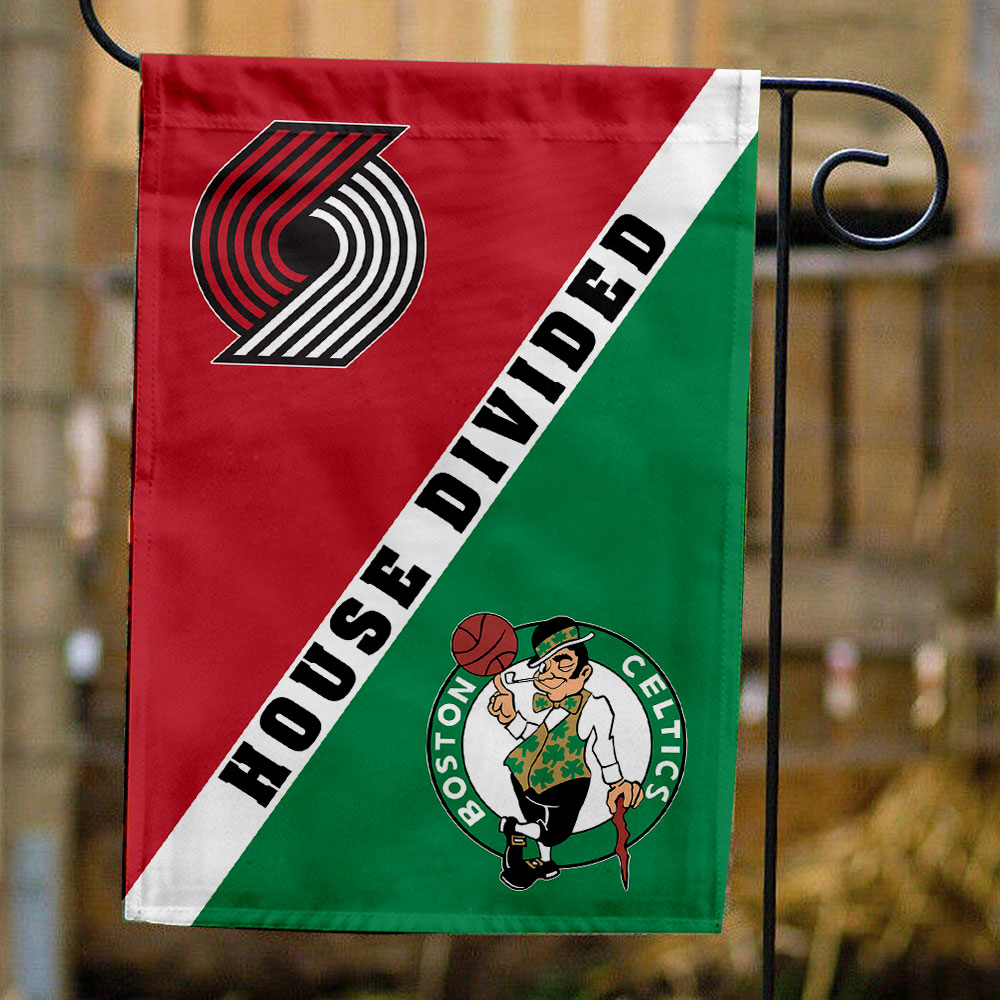 Trail Blazers vs Celtics House Divided Flag, NBA House Divided Flag