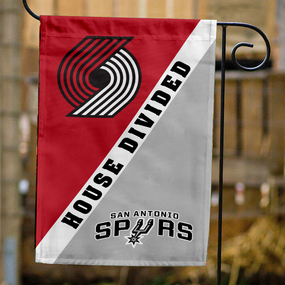 Trail Blazers vs Spurs House Divided Flag, NBA House Divided Flag