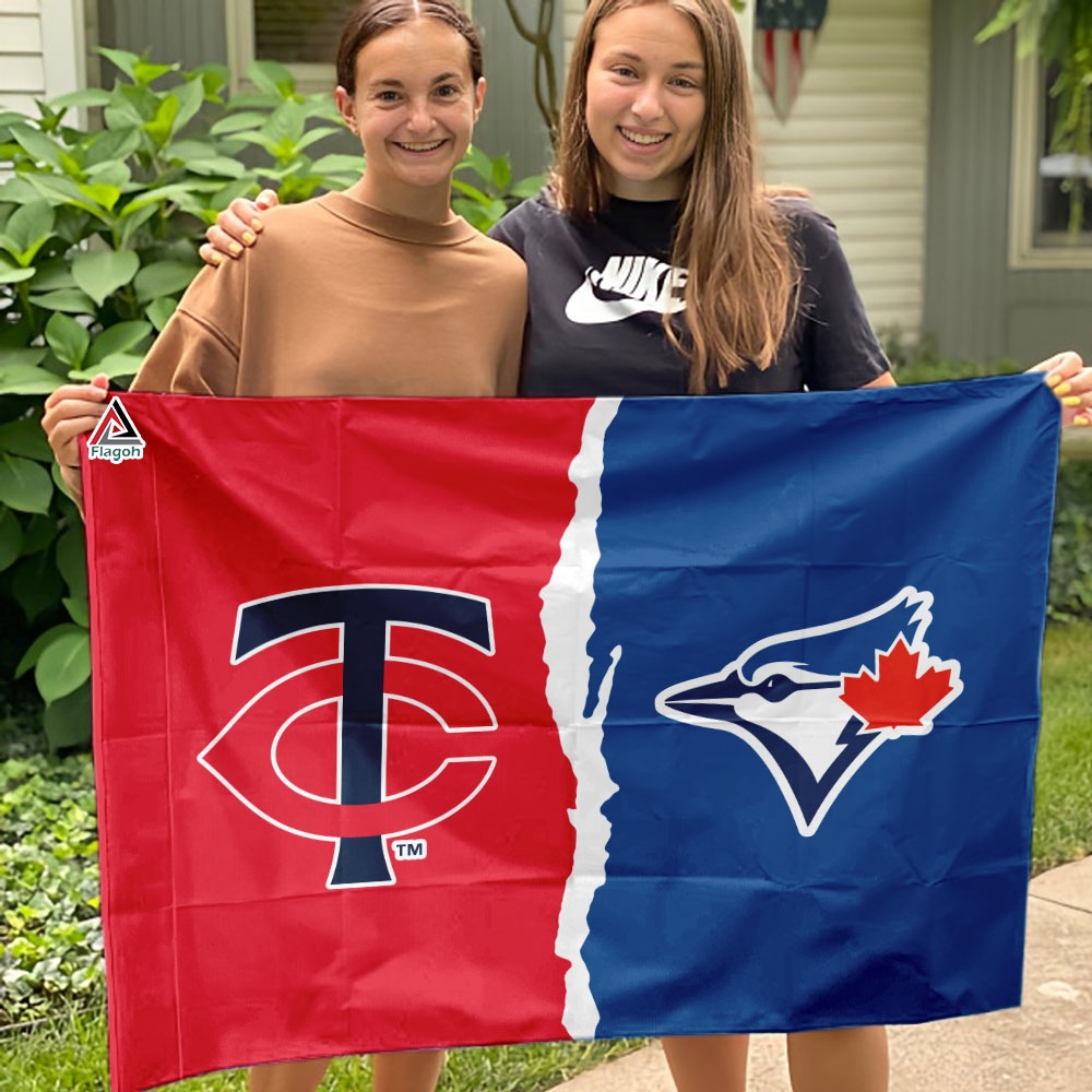 Twins vs Blue Jays House Divided Flag, MLB House Divided Flag - Image 4