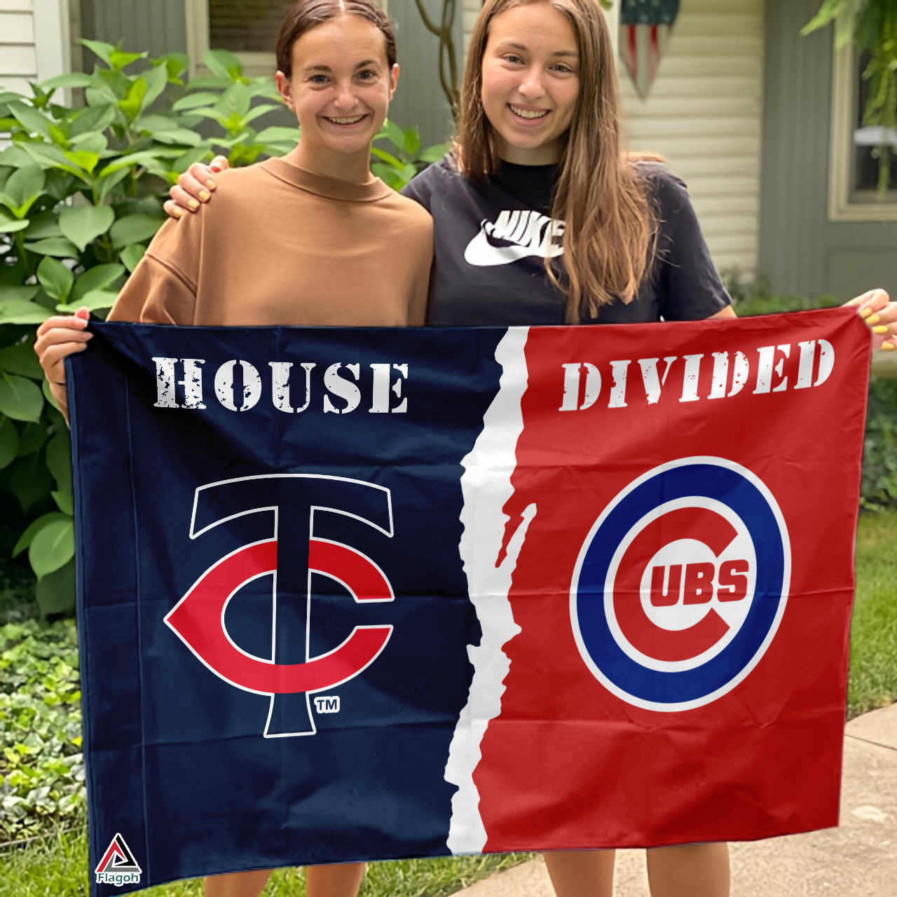 Twins vs Cubs House Divided Flag, MLB House Divided Flag - Image 3