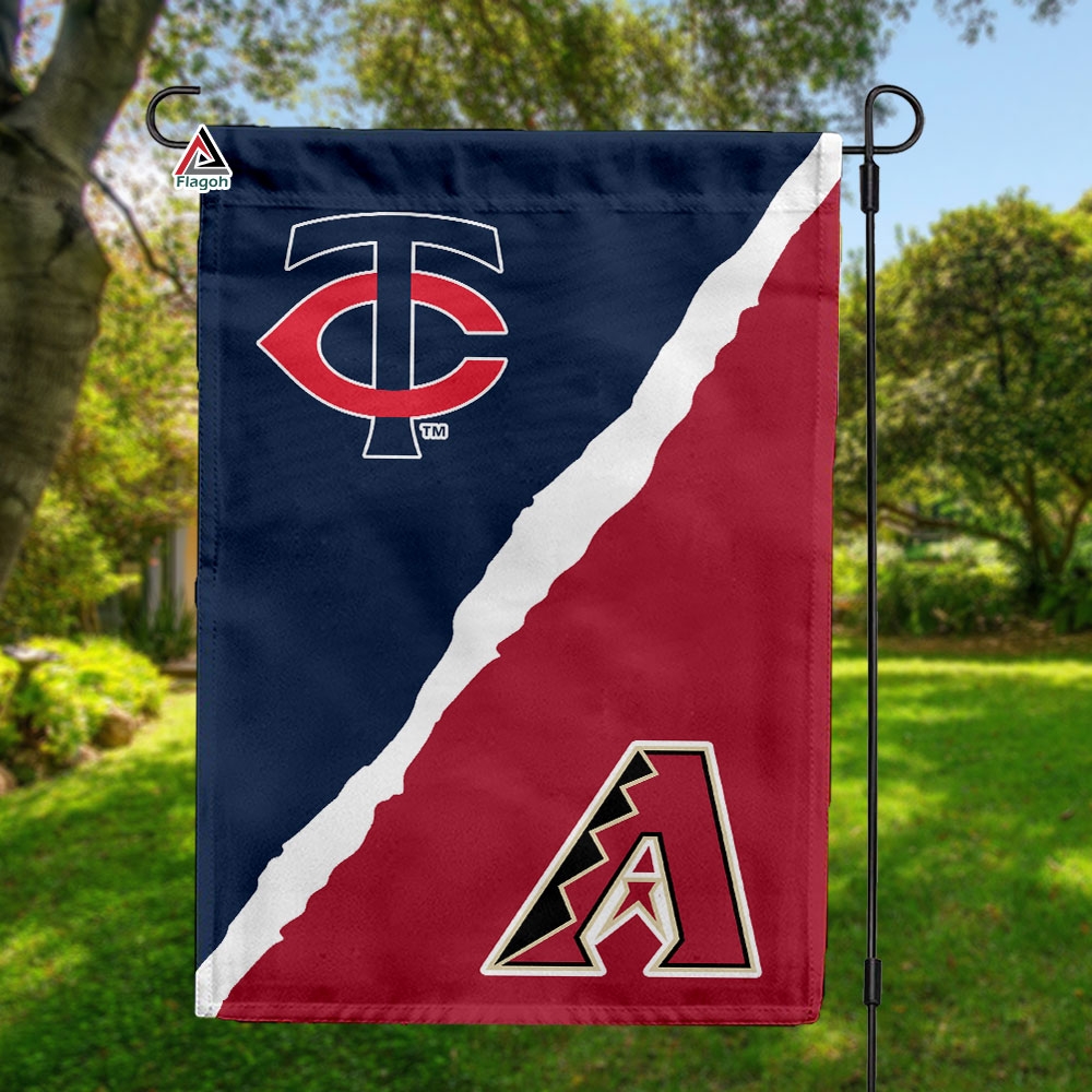 Twins vs Diamondbacks House Divided Flag, MLB House Divided Flag