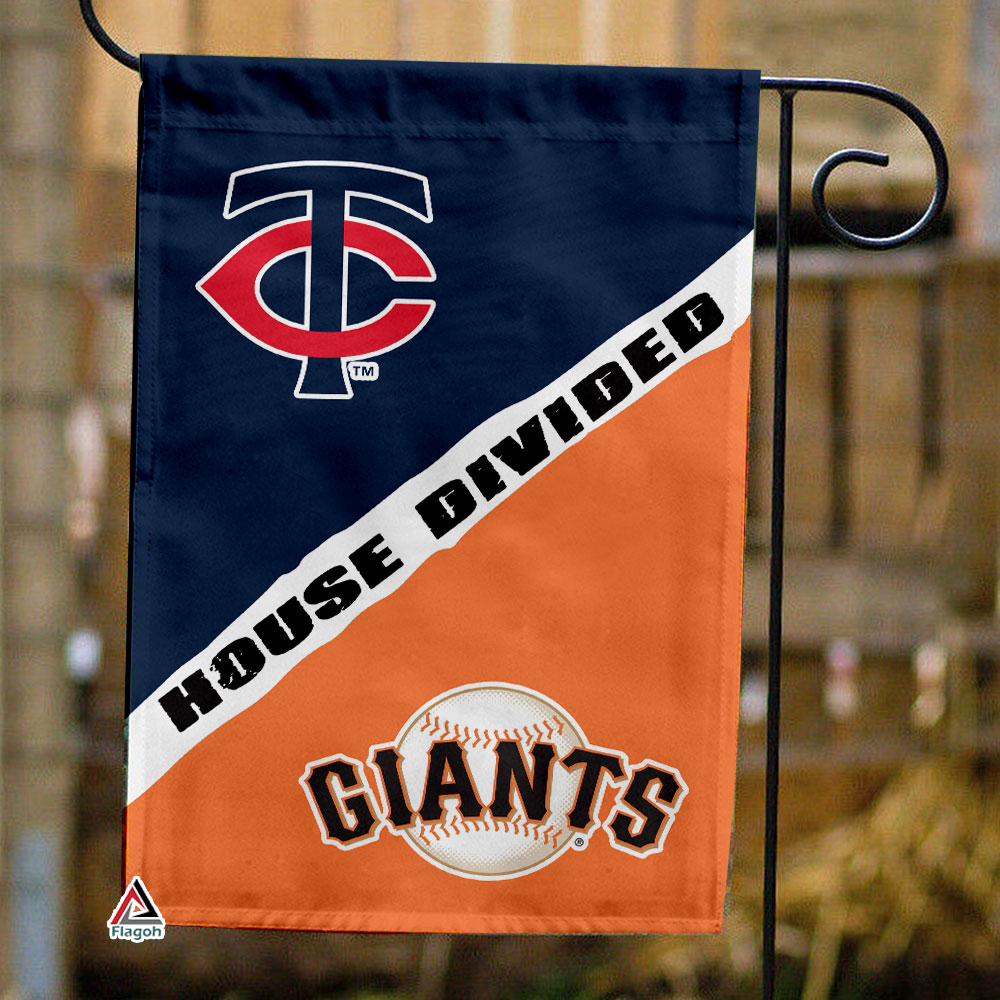 Twins vs Giants House Divided Flag, MLB House Divided Flag