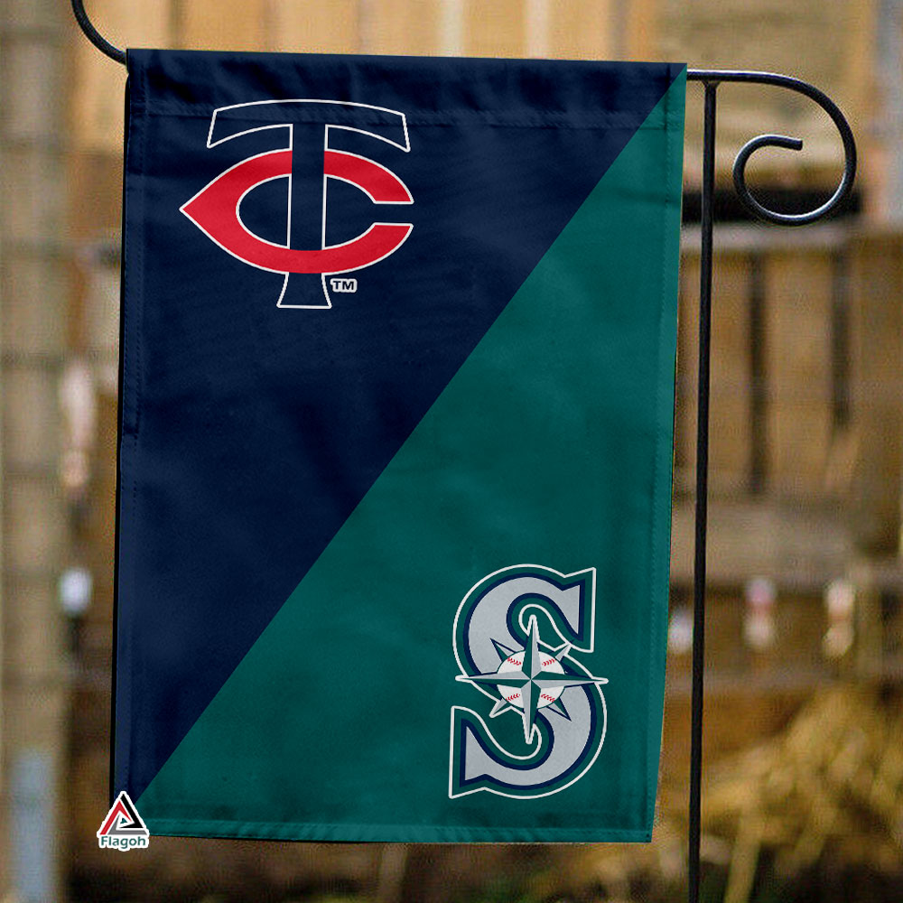 Twins vs Mariners House Divided Flag, MLB House Divided Flag
