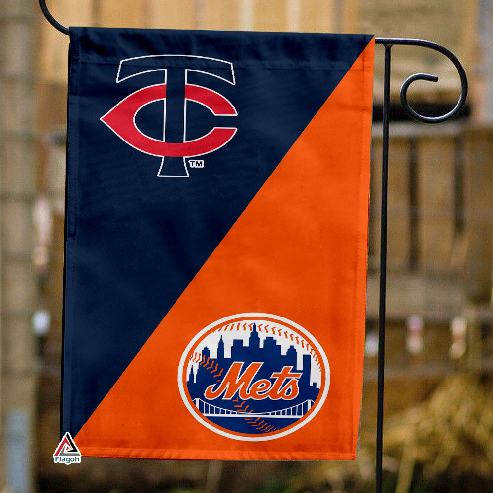 Twins vs Mets House Divided Flag, MLB House Divided Flag