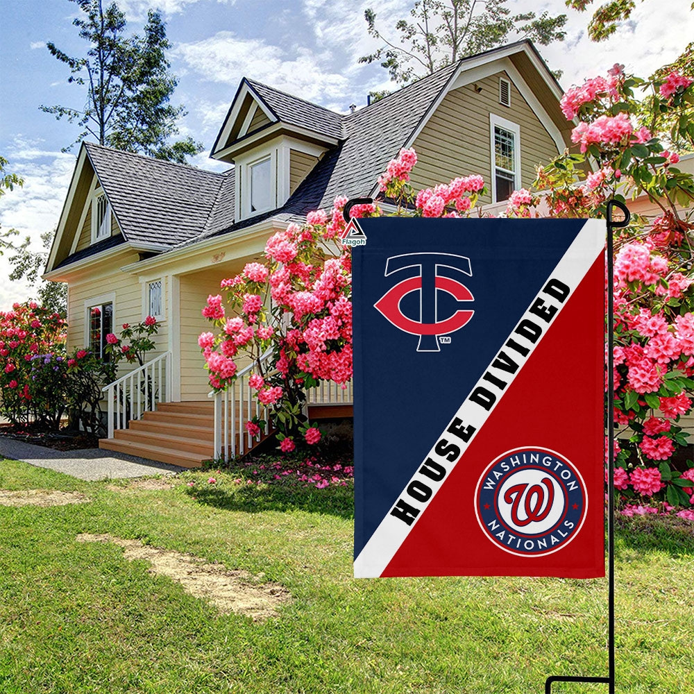 Twins vs Nationals House Divided Flag, MLB House Divided Flag - Image 3