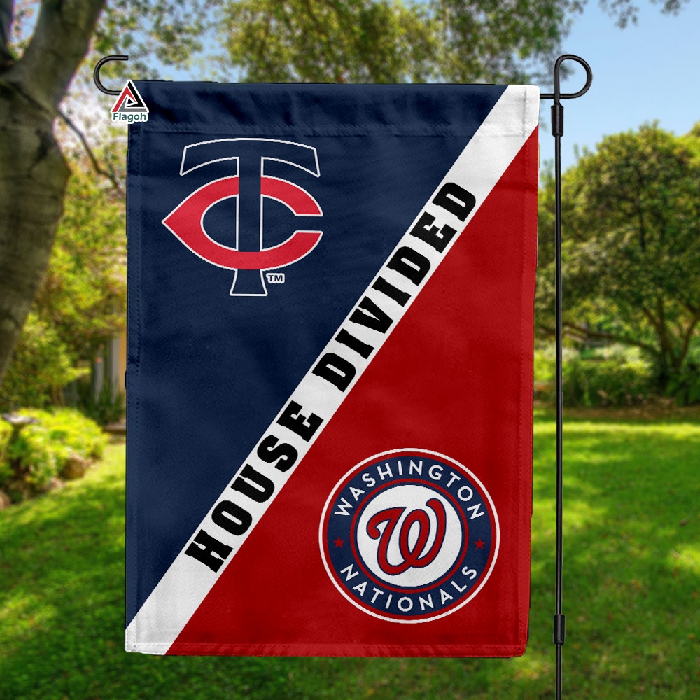 Twins vs Nationals House Divided Flag, MLB House Divided Flag