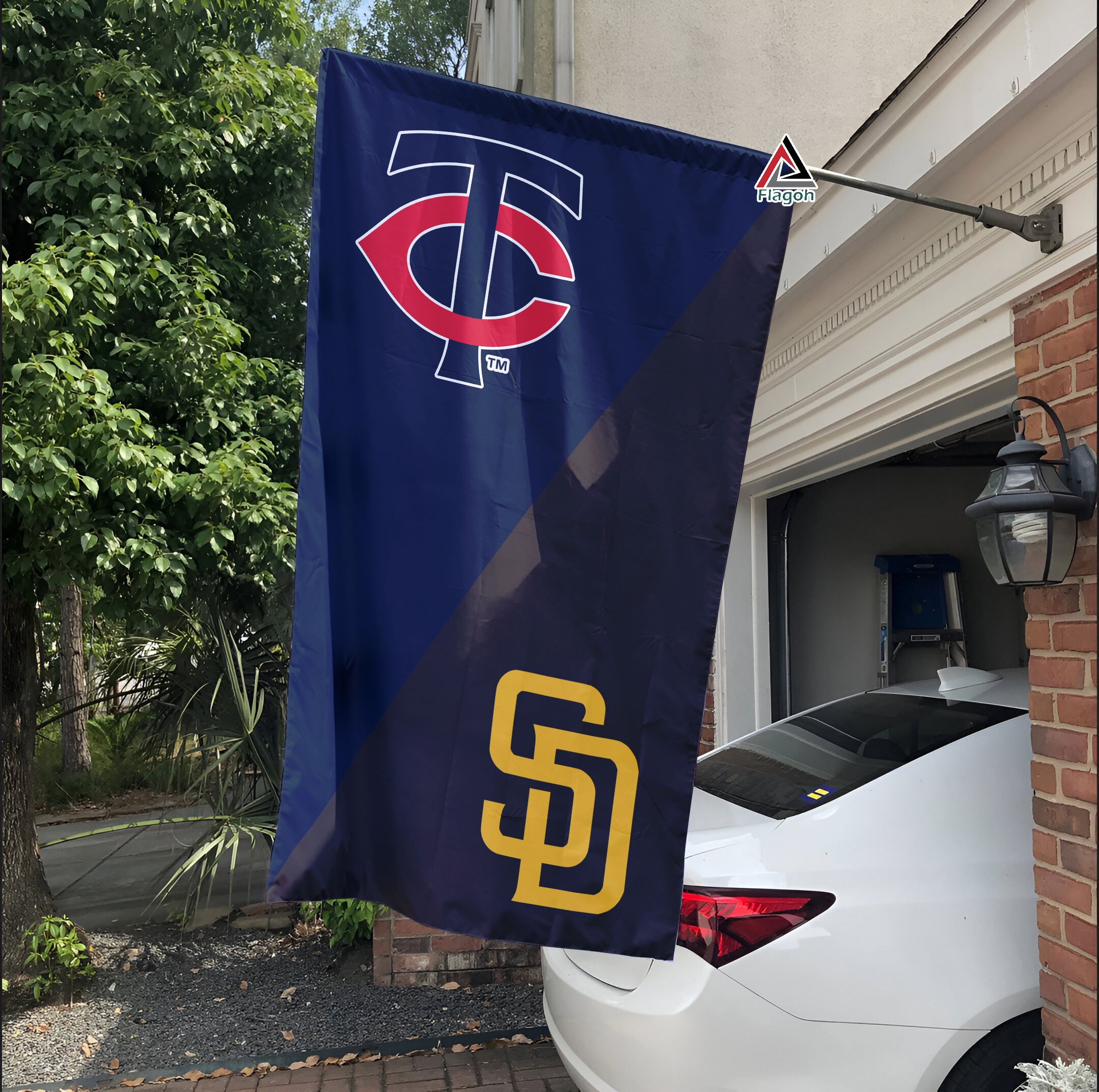Twins vs Padres House Divided Flag, MLB House Divided Flag - Image 3