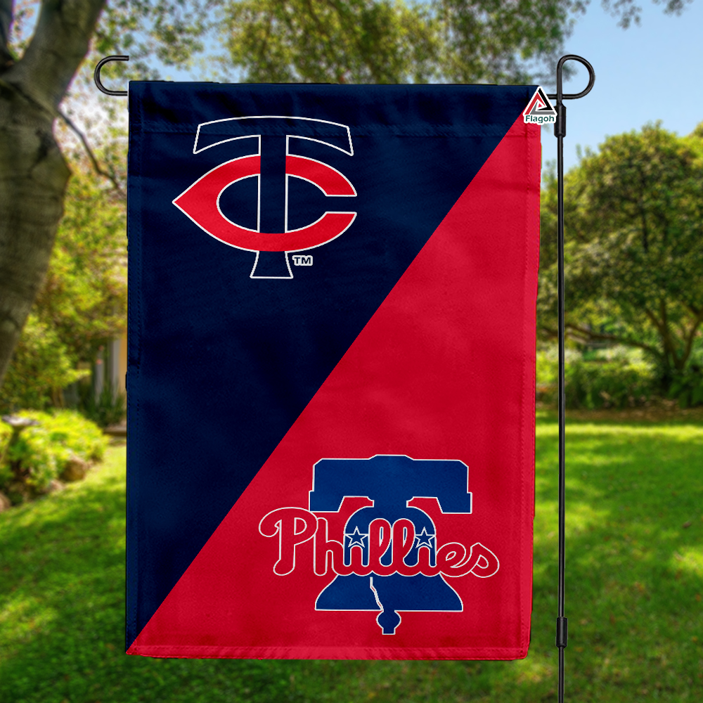 Twins vs Phillies House Divided Flag, MLB House Divided Flag