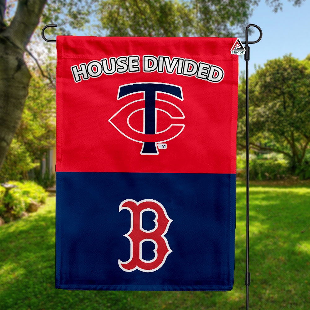 Twins vs Red Sox House Divided Flag, MLB House Divided Flag