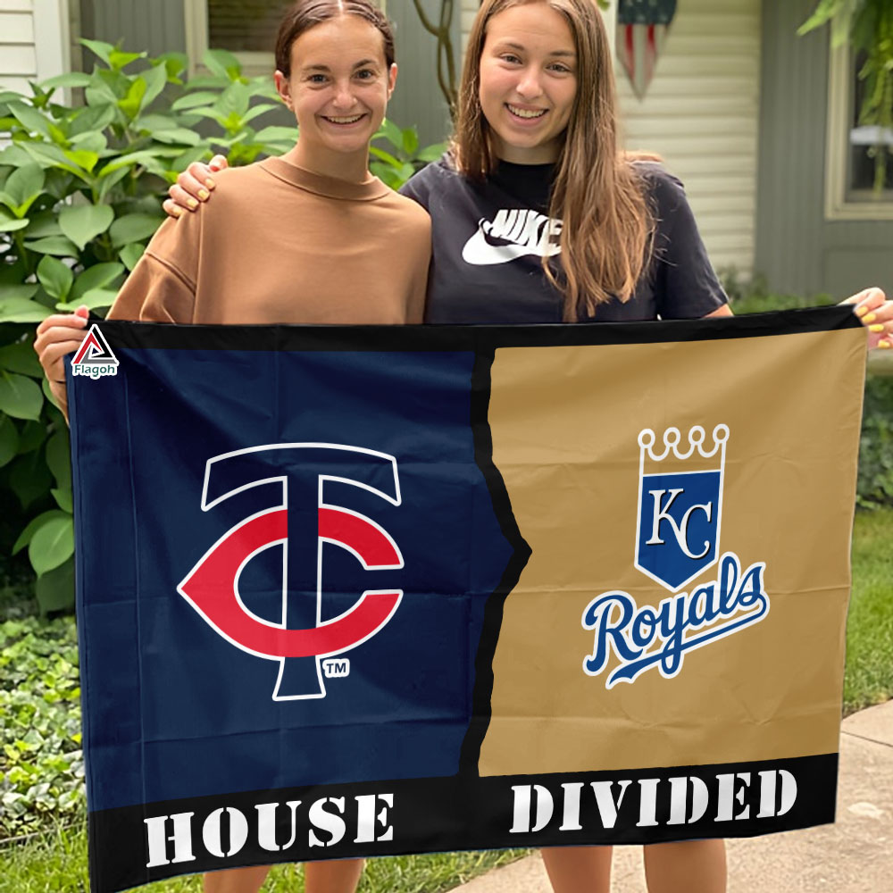 Twins vs Royals House Divided Flag, MLB House Divided Flag - Image 3