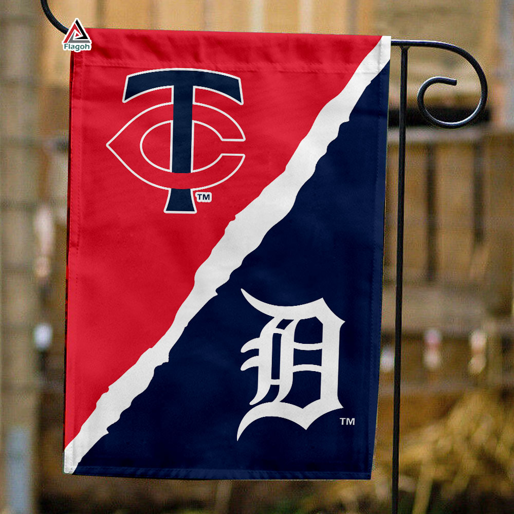 Twins vs Tigers House Divided Flag, MLB House Divided Flag