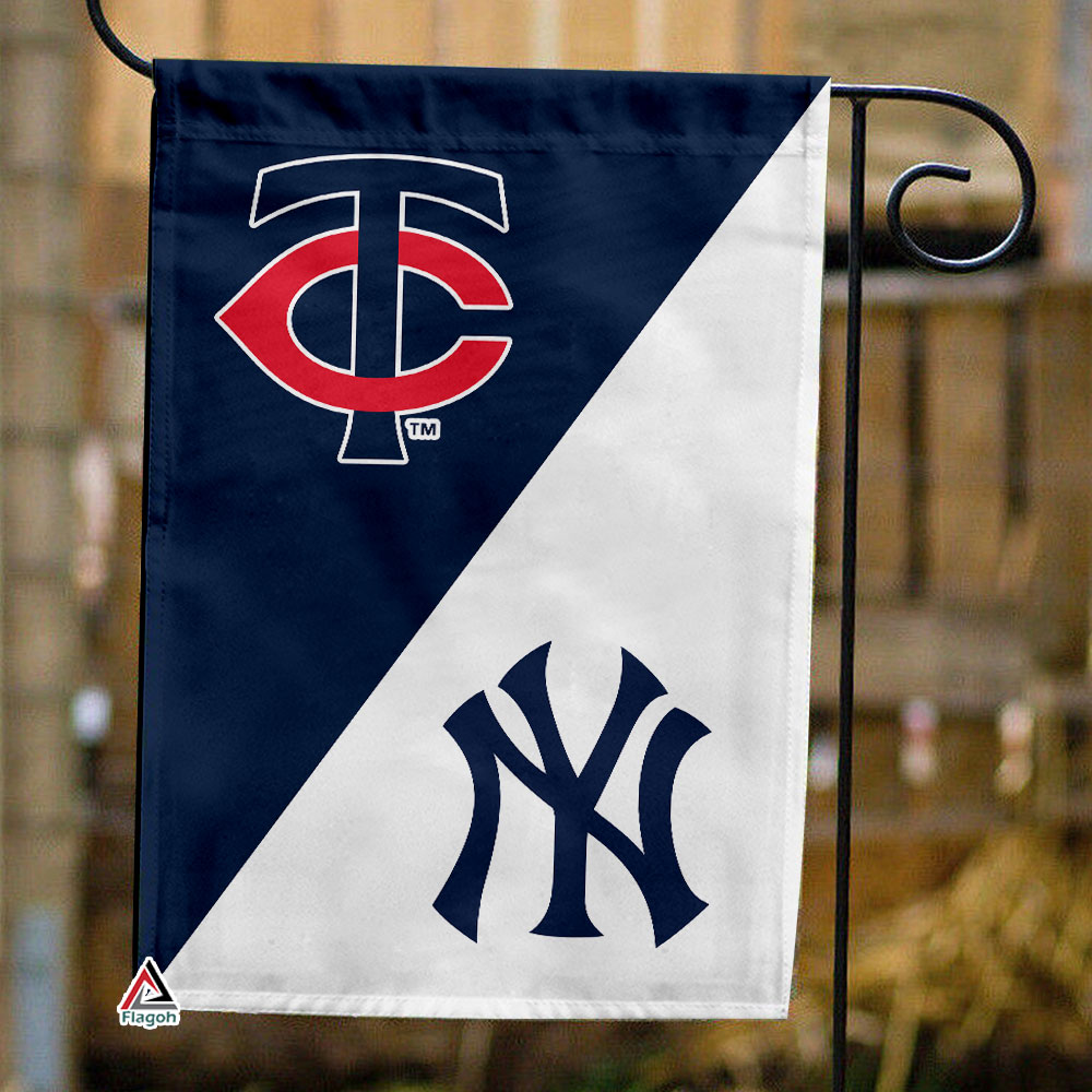 Twins vs Yankees House Divided Flag, MLB House Divided Flag