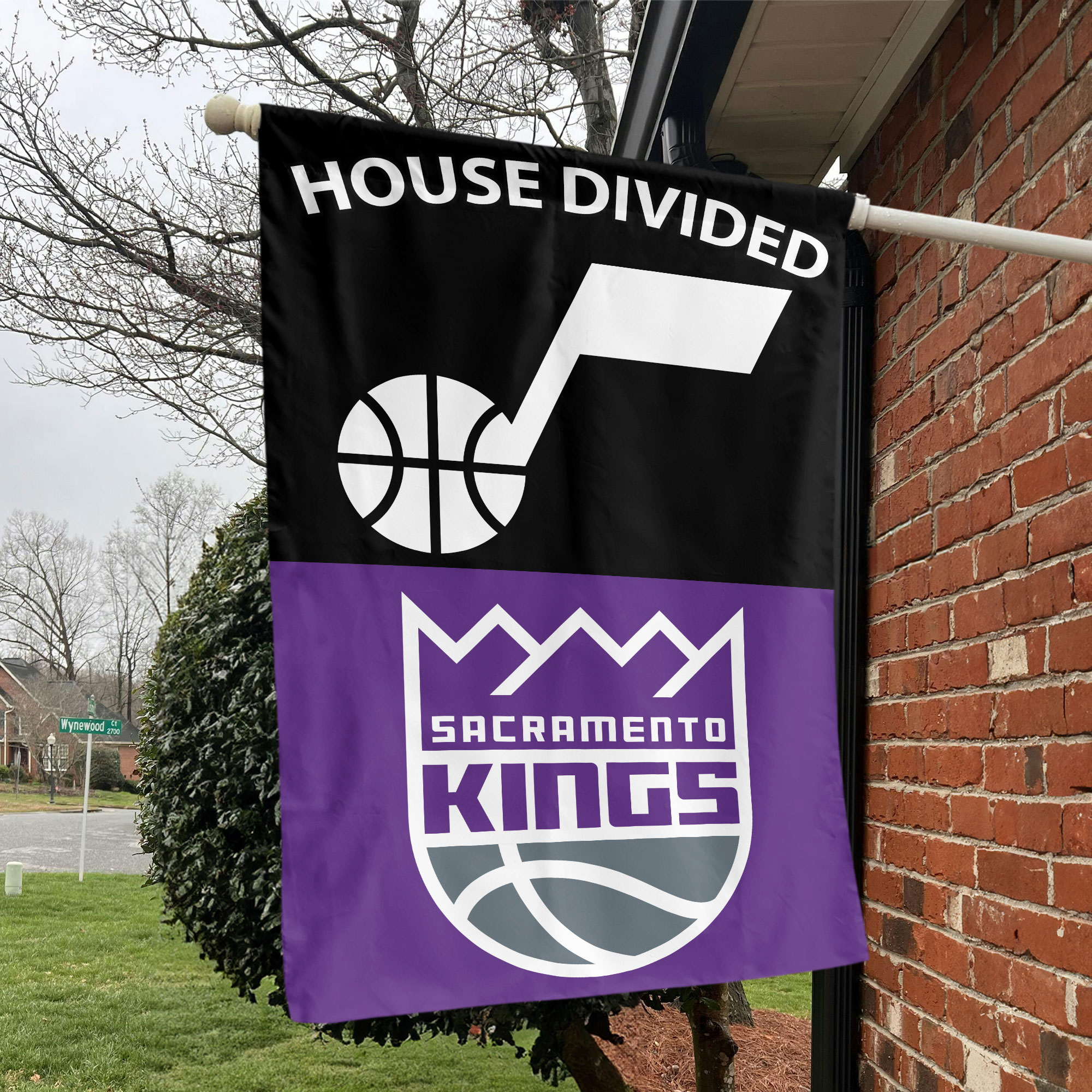 Utah vs Sacramento House Divided Flag, NBA House Divided Flag