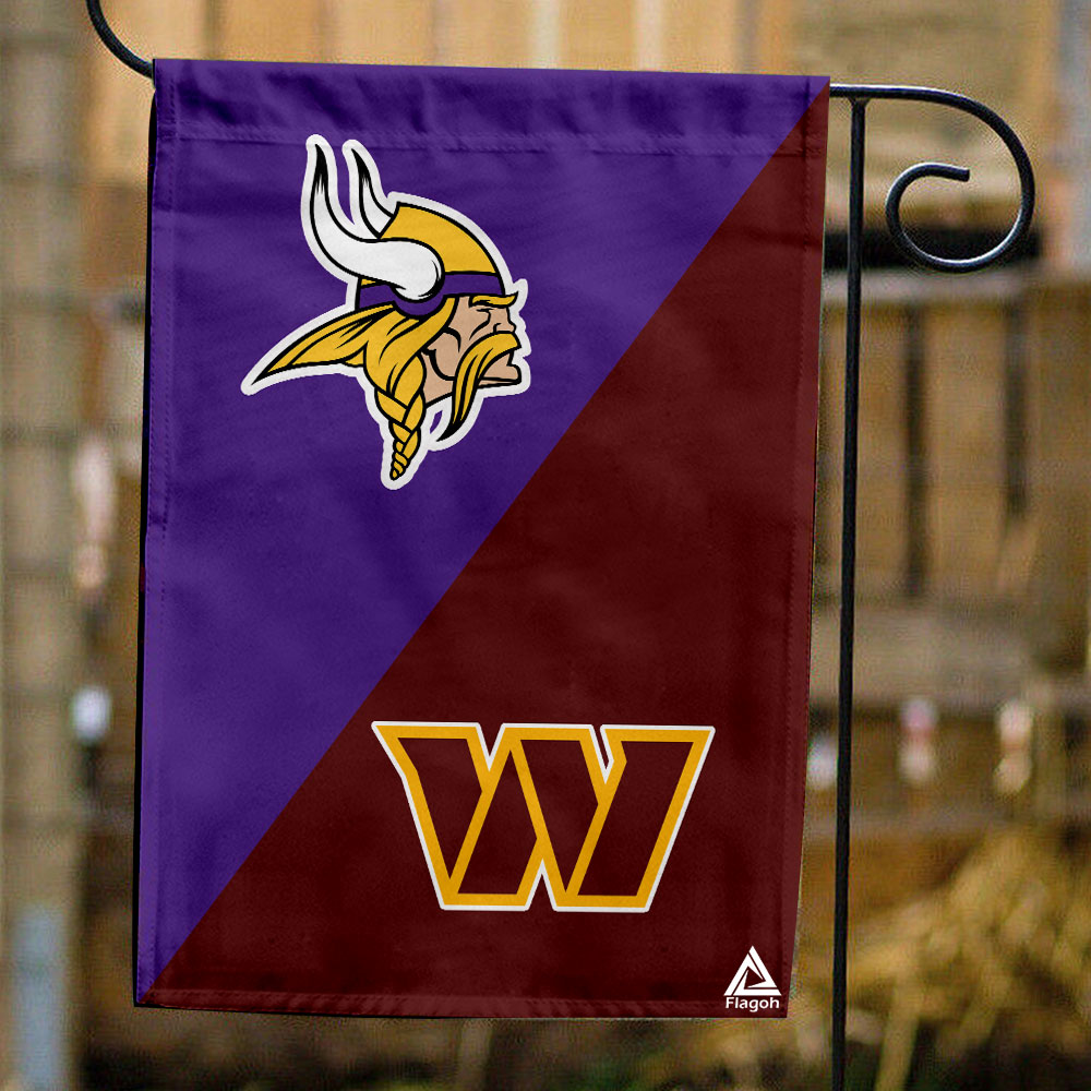 Vikings vs Commanders House Divided Flag, NFL House Divided Flag