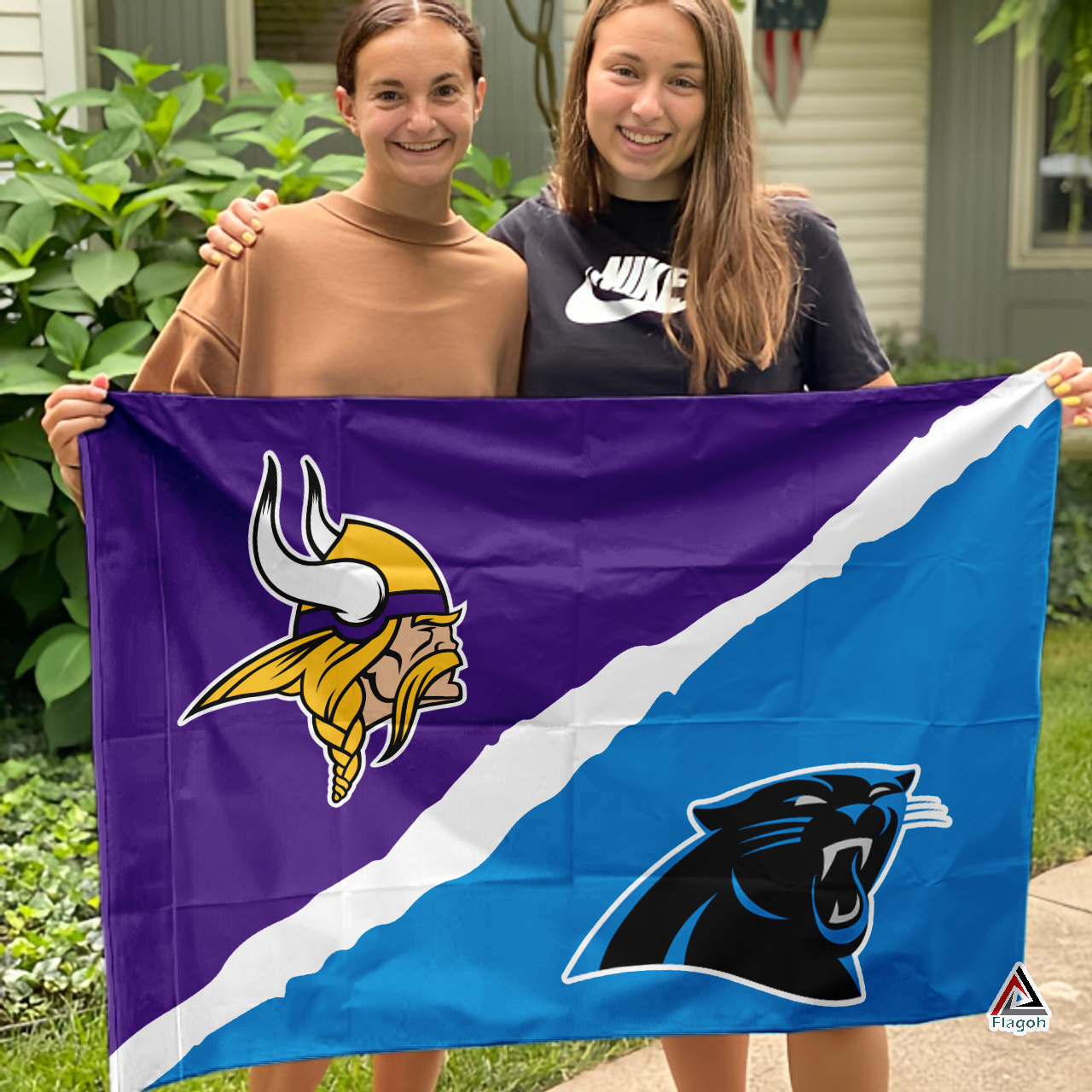 Vikings vs Panthers House Divided Flag, NFL House Divided Flag - Image 3