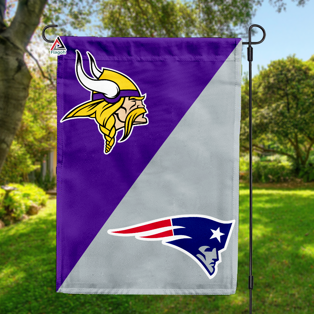 Vikings vs Patriots House Divided Flag, NFL House Divided Flag