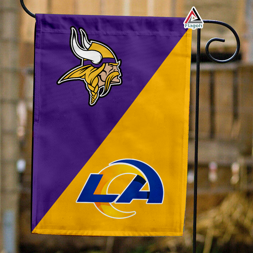 Vikings vs Rams House Divided Flag, NFL House Divided Flag