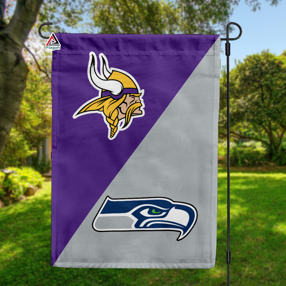 Vikings vs Seahawks House Divided Flag, NFL House Divided Flag