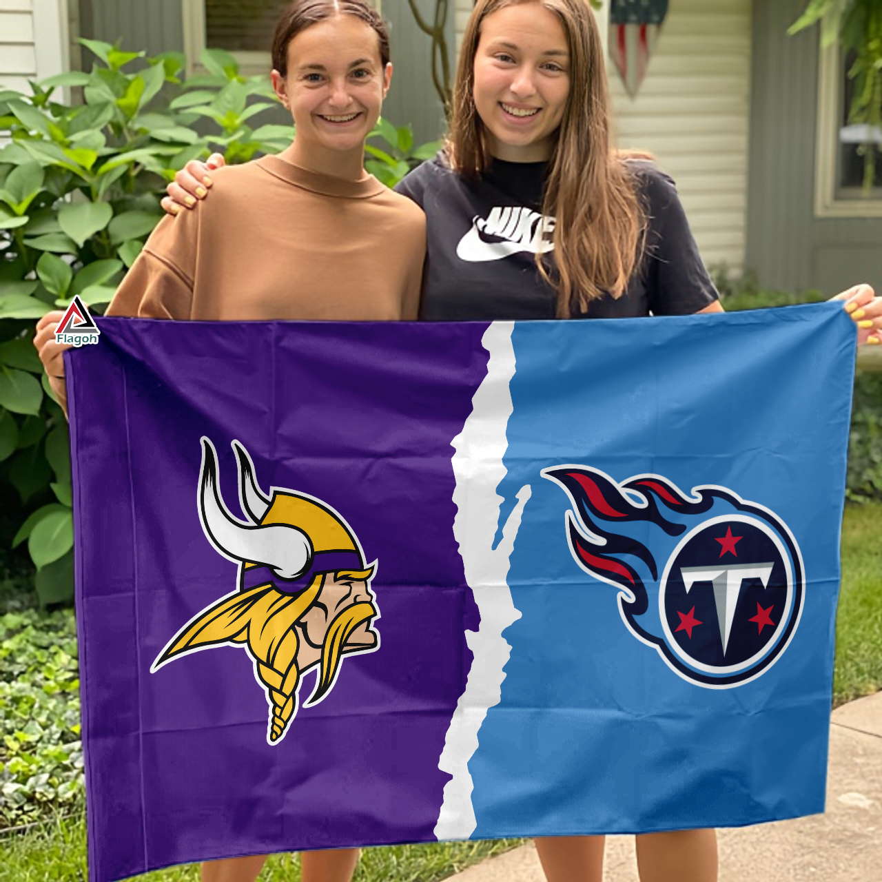 Vikings vs Titans House Divided Flag, NFL House Divided Flag - Image 3