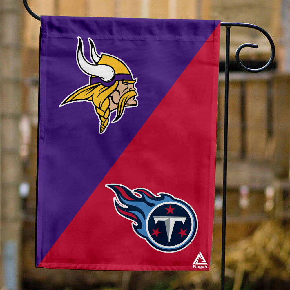 Vikings vs Titans House Divided Flag, NFL House Divided Flag