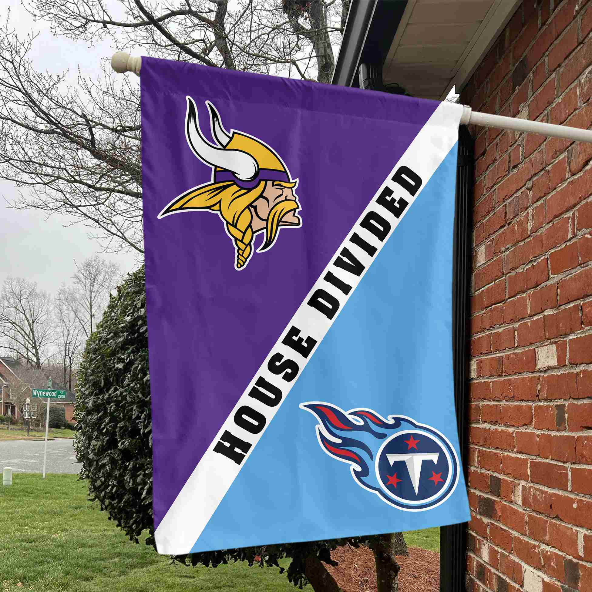 Vikings vs Titans House Divided Flag, NFL House Divided Flag - Image 3