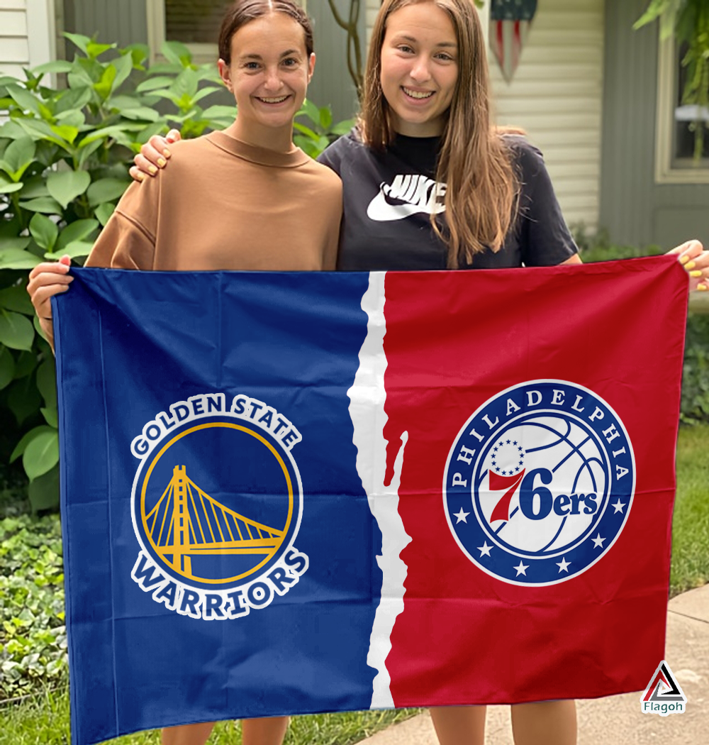 Warriors vs 76ers House Divided Flag, NBA House Divided Flag - Image 3