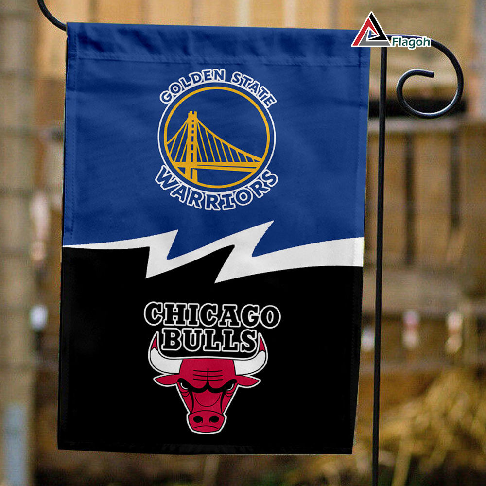 Warriors vs Bulls House Divided Flag, NBA House Divided Flag
