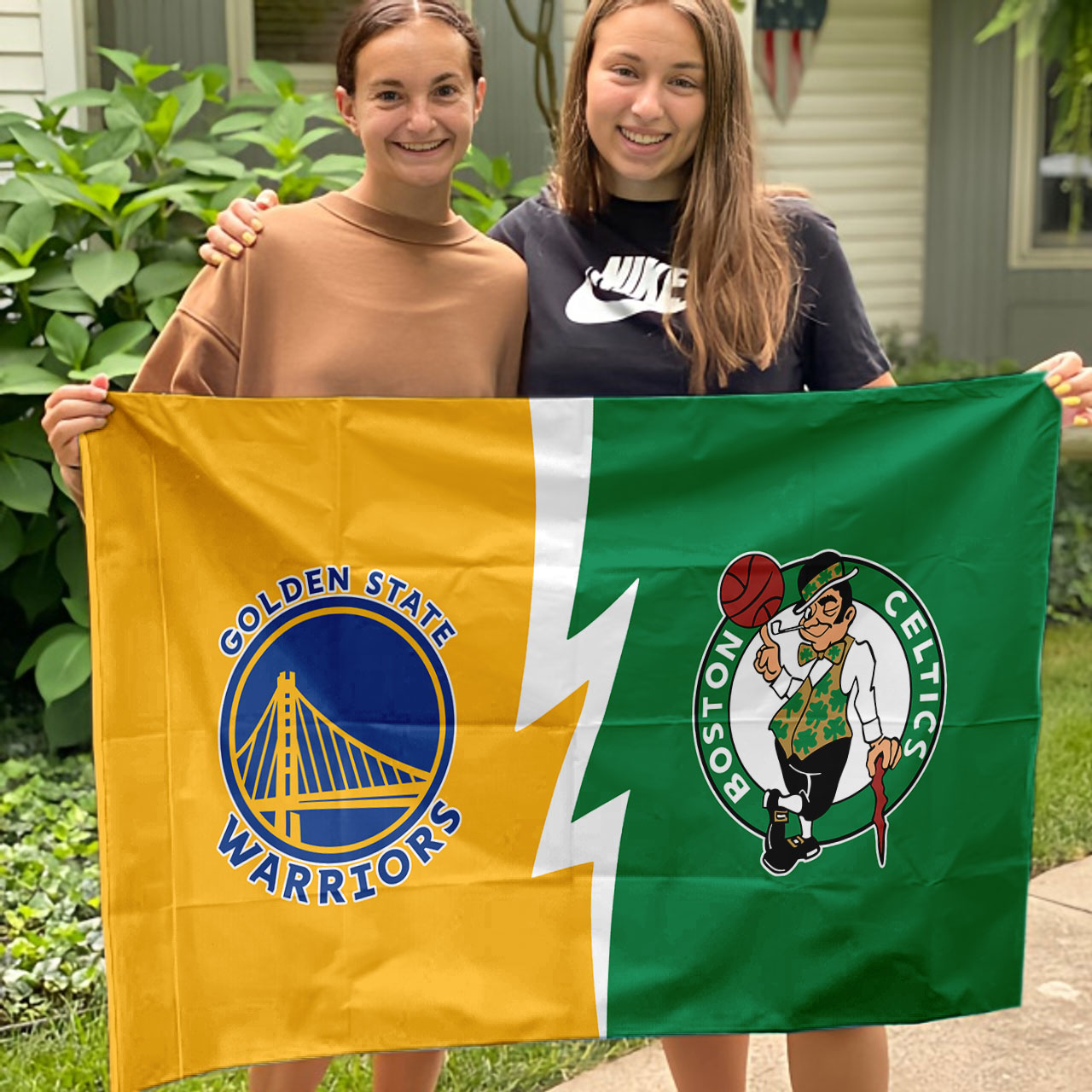 Warriors vs Celtics House Divided Flag, NBA House Divided Flag - Image 3