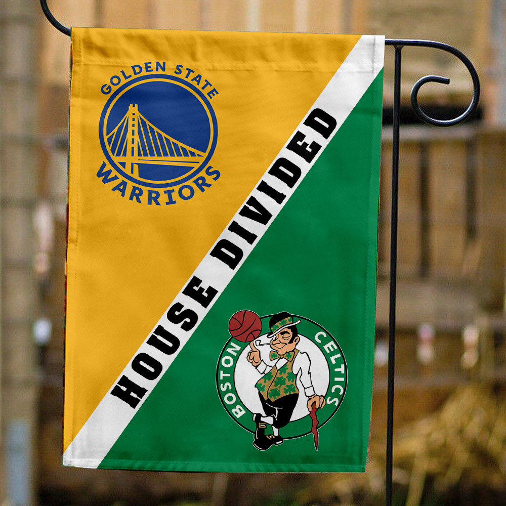 Warriors vs Celtics House Divided Flag, NBA House Divided Flag