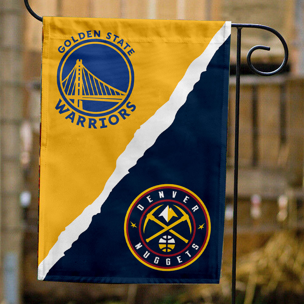 Warriors vs Nuggets House Divided Flag, NBA House Divided Flag