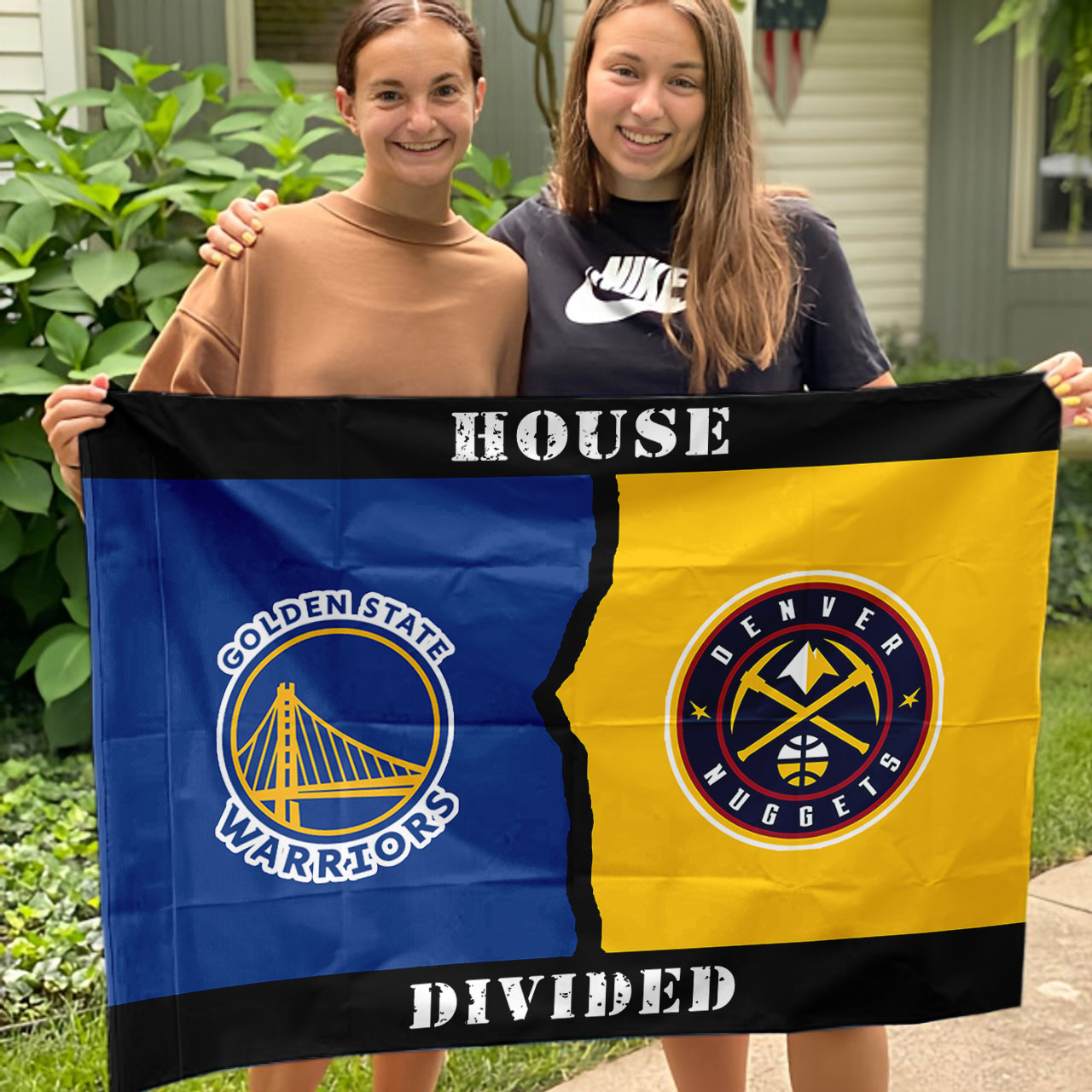 Warriors vs Nuggets House Divided Flag, NBA House Divided Flag - Image 3