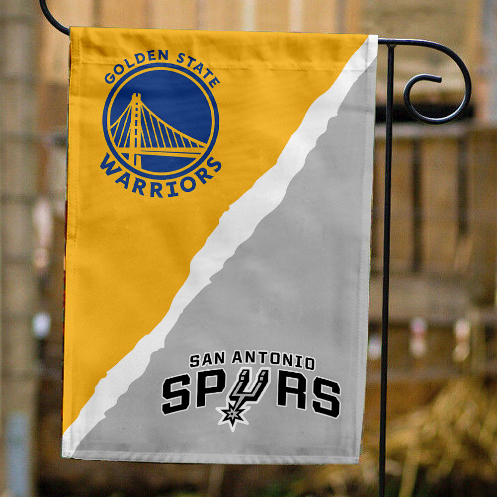 Warriors vs Spurs House Divided Flag, NBA House Divided Flag