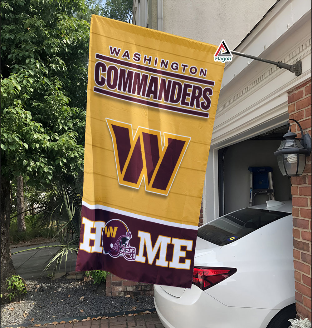 Washington Commanders Football Flag, Major Tuddy Mascot Personalized Football Fan Welcome Flags, Custom Family Name NFL Decor - Image 6