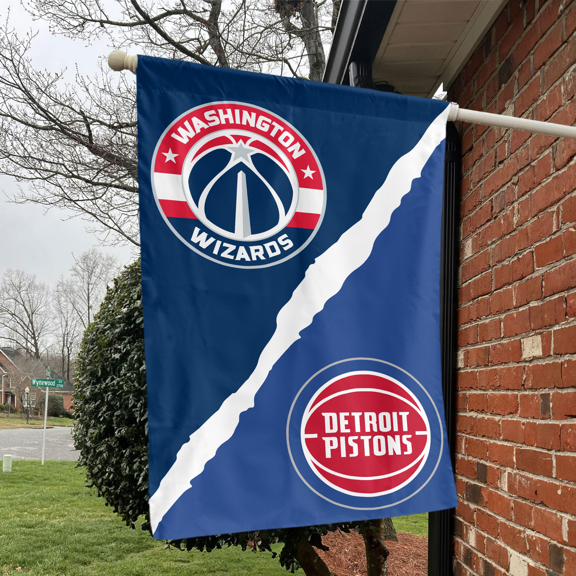 Washington vs Detroit House Divided Flag, NBA House Divided Flag